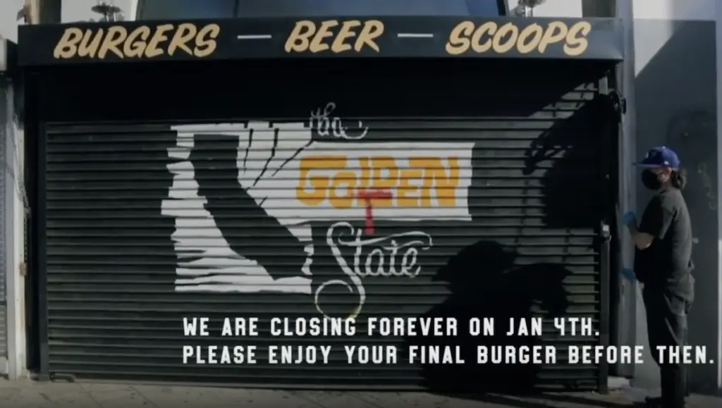 Burger Joint Golden State 'Closing Forever' Jan. 4