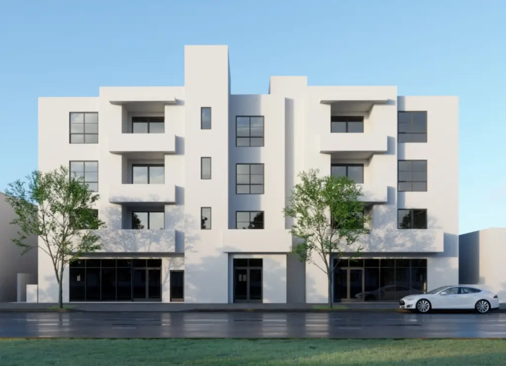 A rendering of the proposed 39-unit project for 17630 Sherman Way, Van Nuys, CA