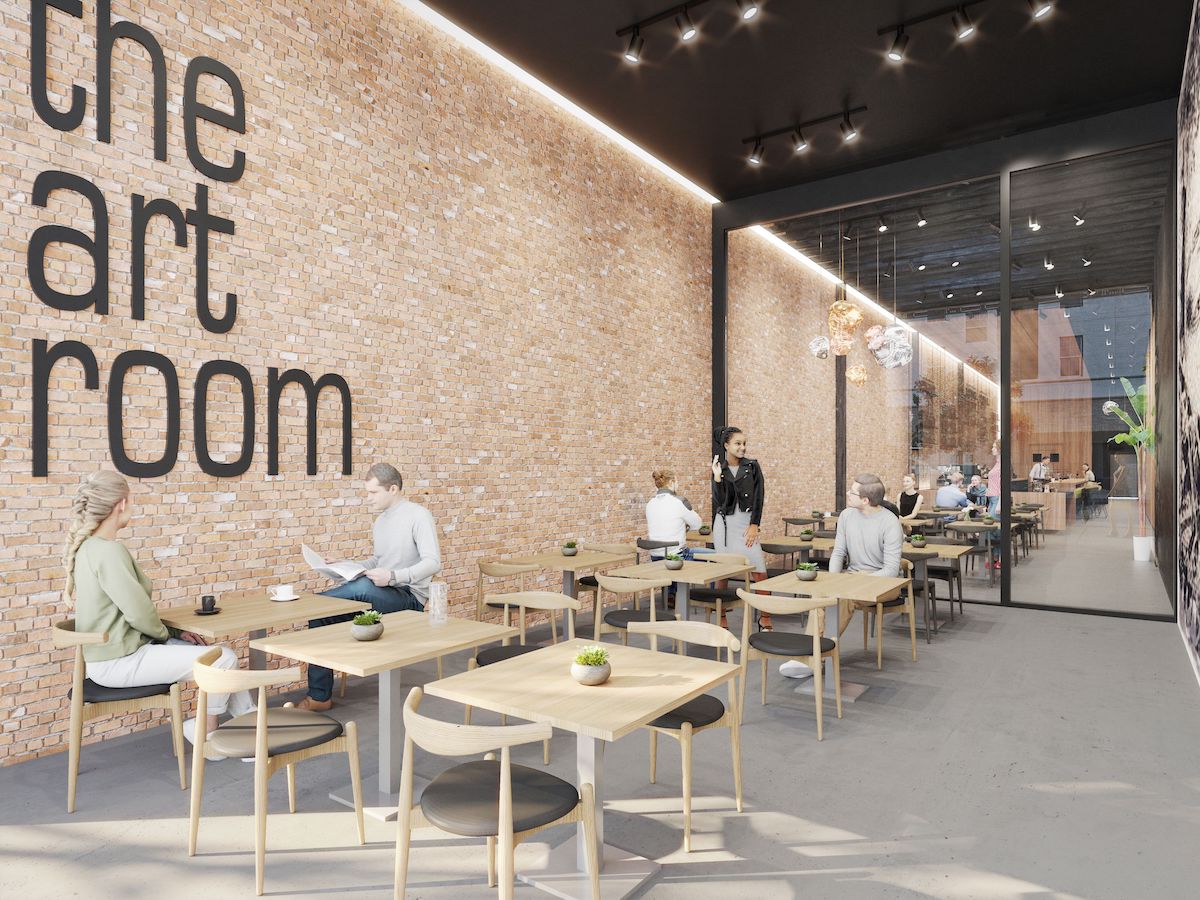 More Details Revealed For The Art Room, a Hybrid Restaurant:Art Gallery Opening in DTLA - Rendering 1